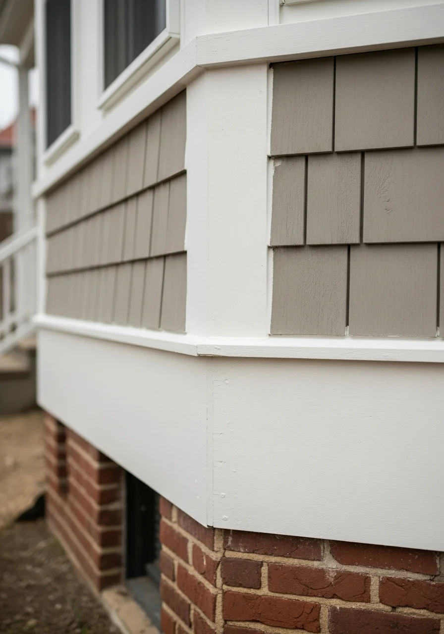 Shore property detail showing protective finishes and materials suited to coastal environment.